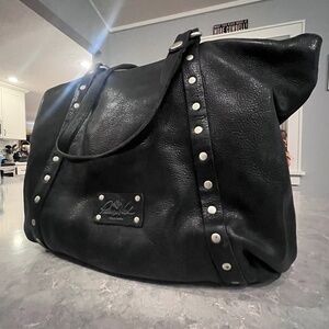 Patricia Nash Black Leather with Studs shoulder bag